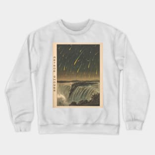 Meteor Shower Over Waterfall Crewneck Sweatshirt